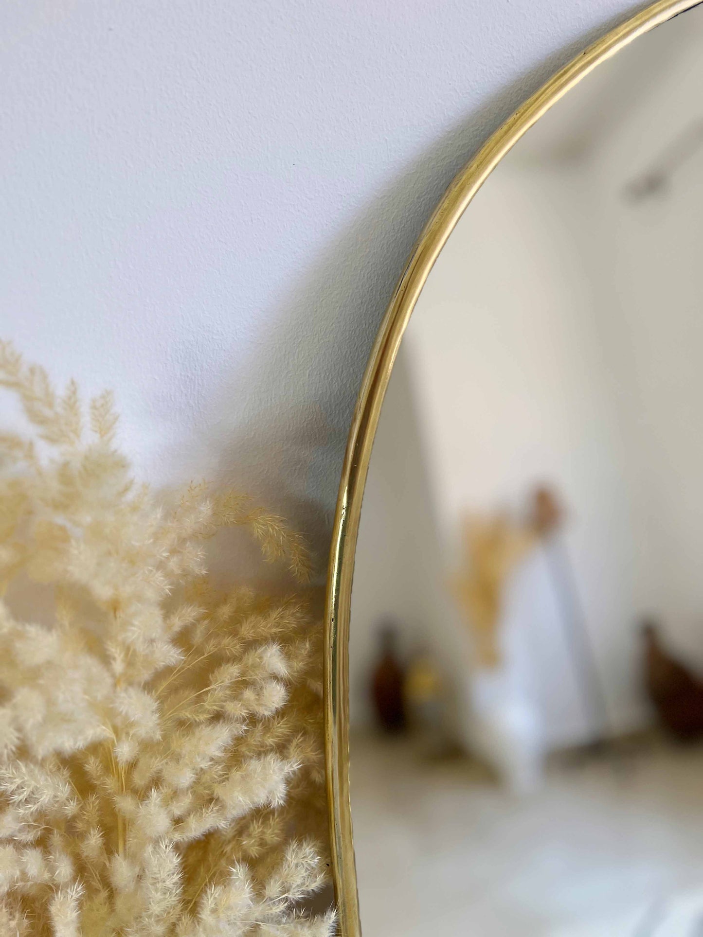 Asymmetrical Brass Mirror, Irregular Brass Mirror