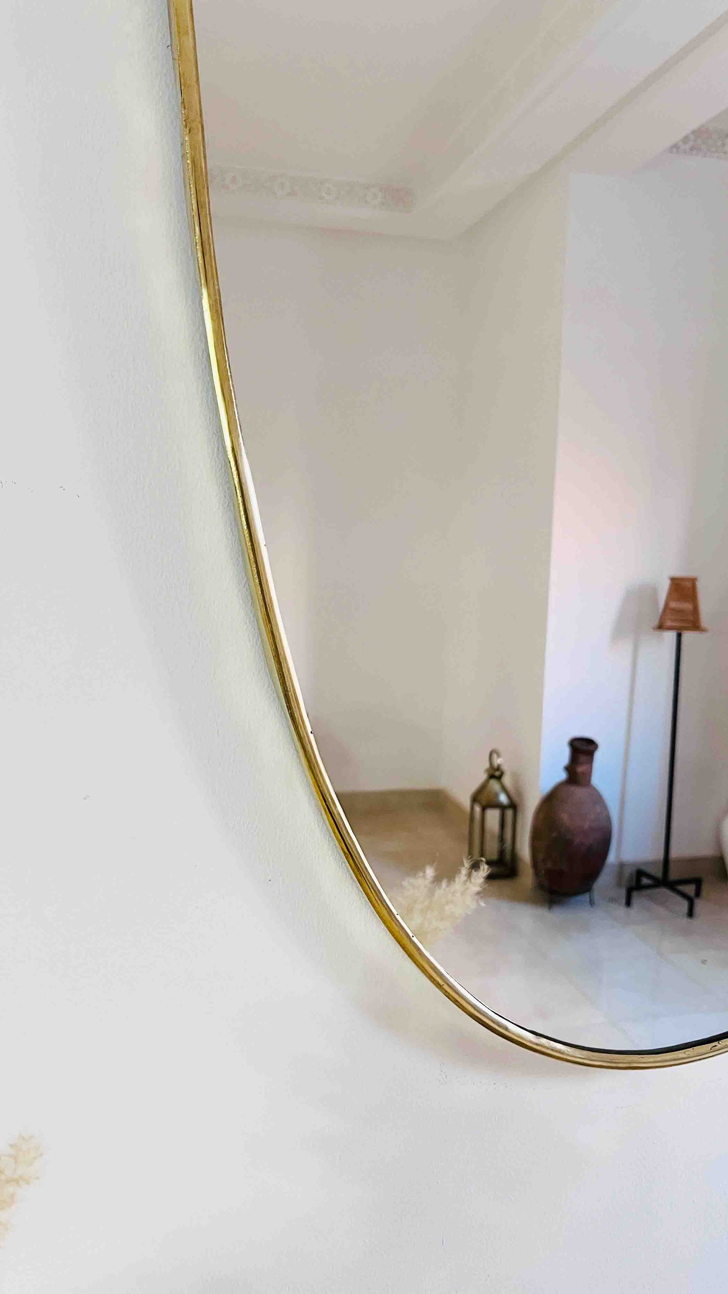 Italian Shield Wall Mirror - Brass Frame Mirror