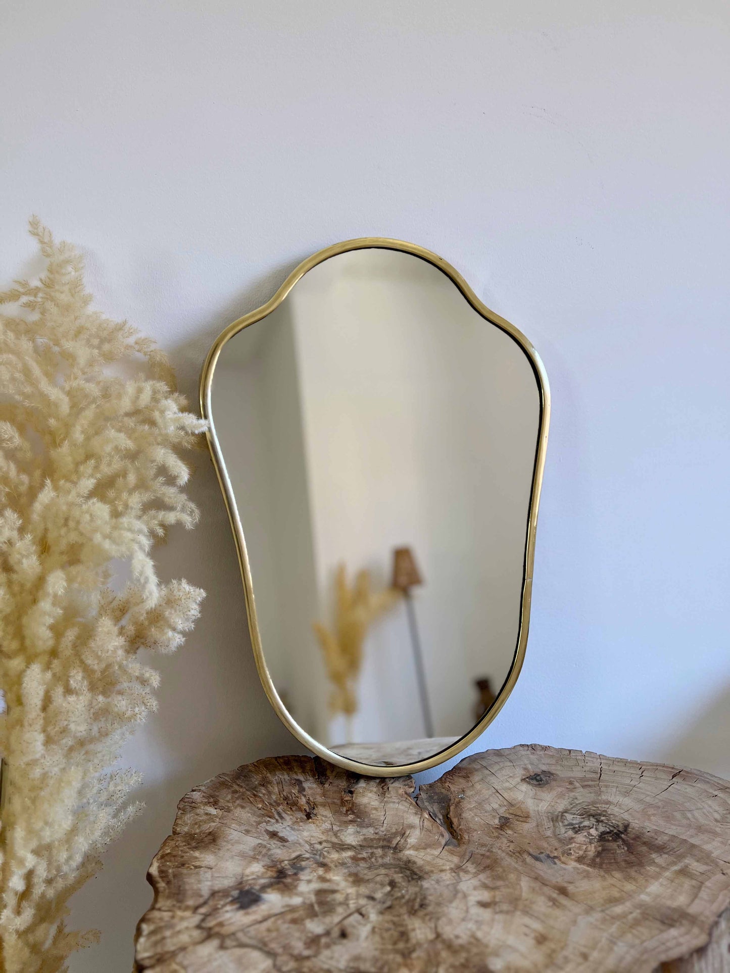  Italian Shield Mirror - Antique Brass Mirror