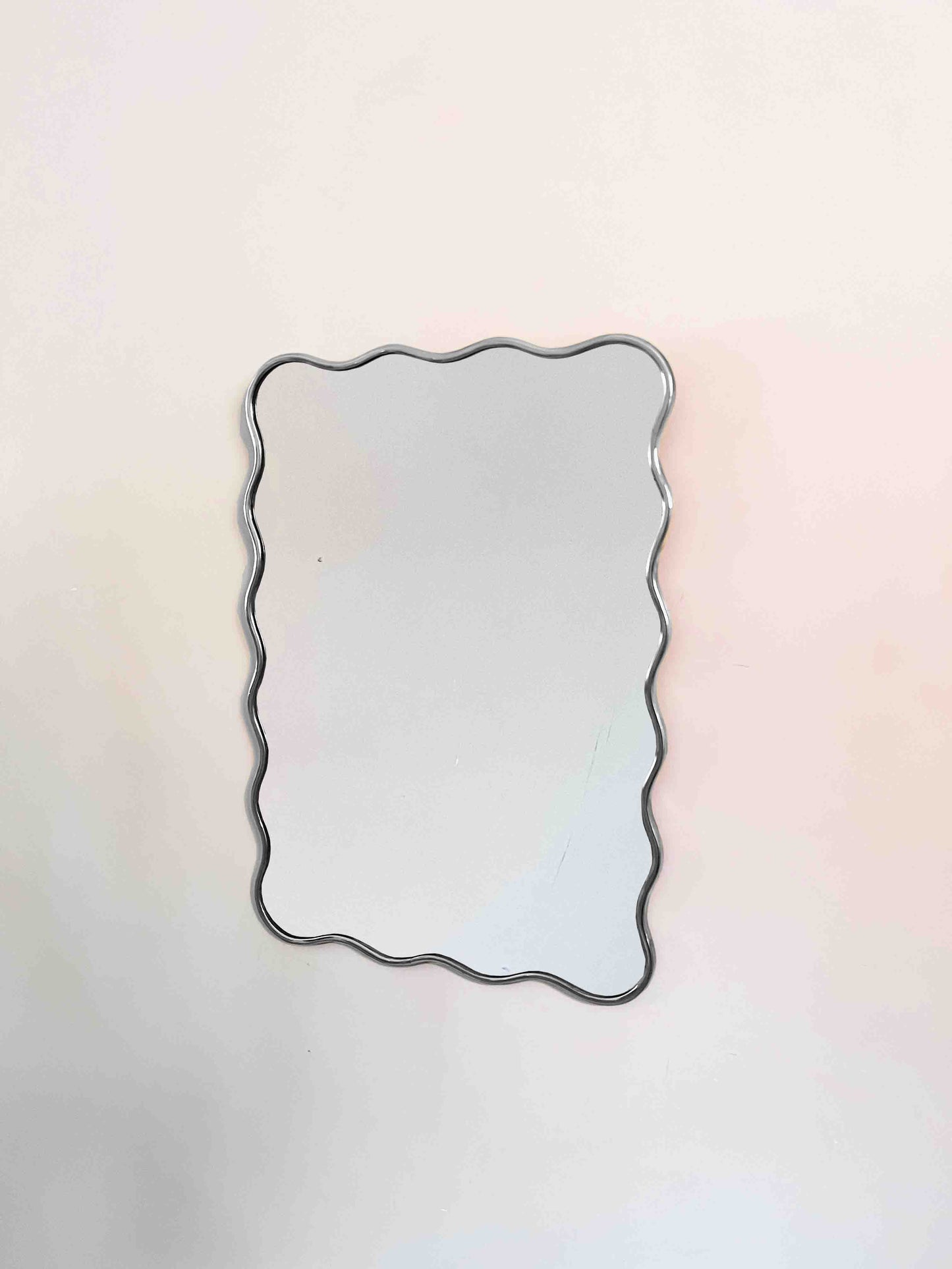 Wavy Mirror, Metal Frame Mirror, Brass Wall Mirror