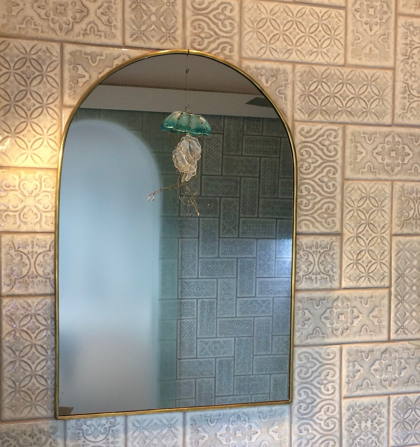 Arch Brass Frame Mirror