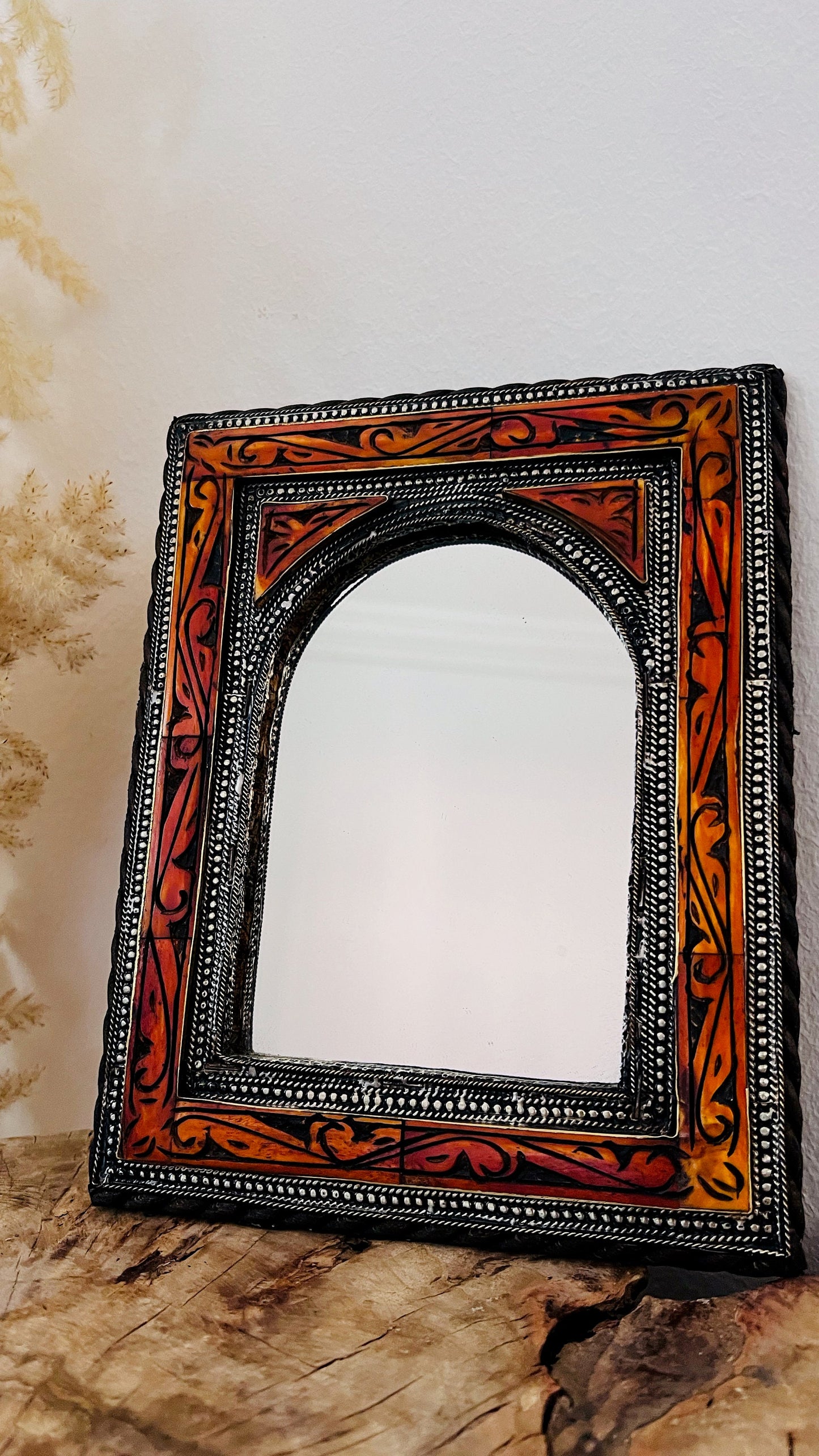 Handmade Moroccan Bone Inlay Wall Mirror - Small Christmas Gift for Her