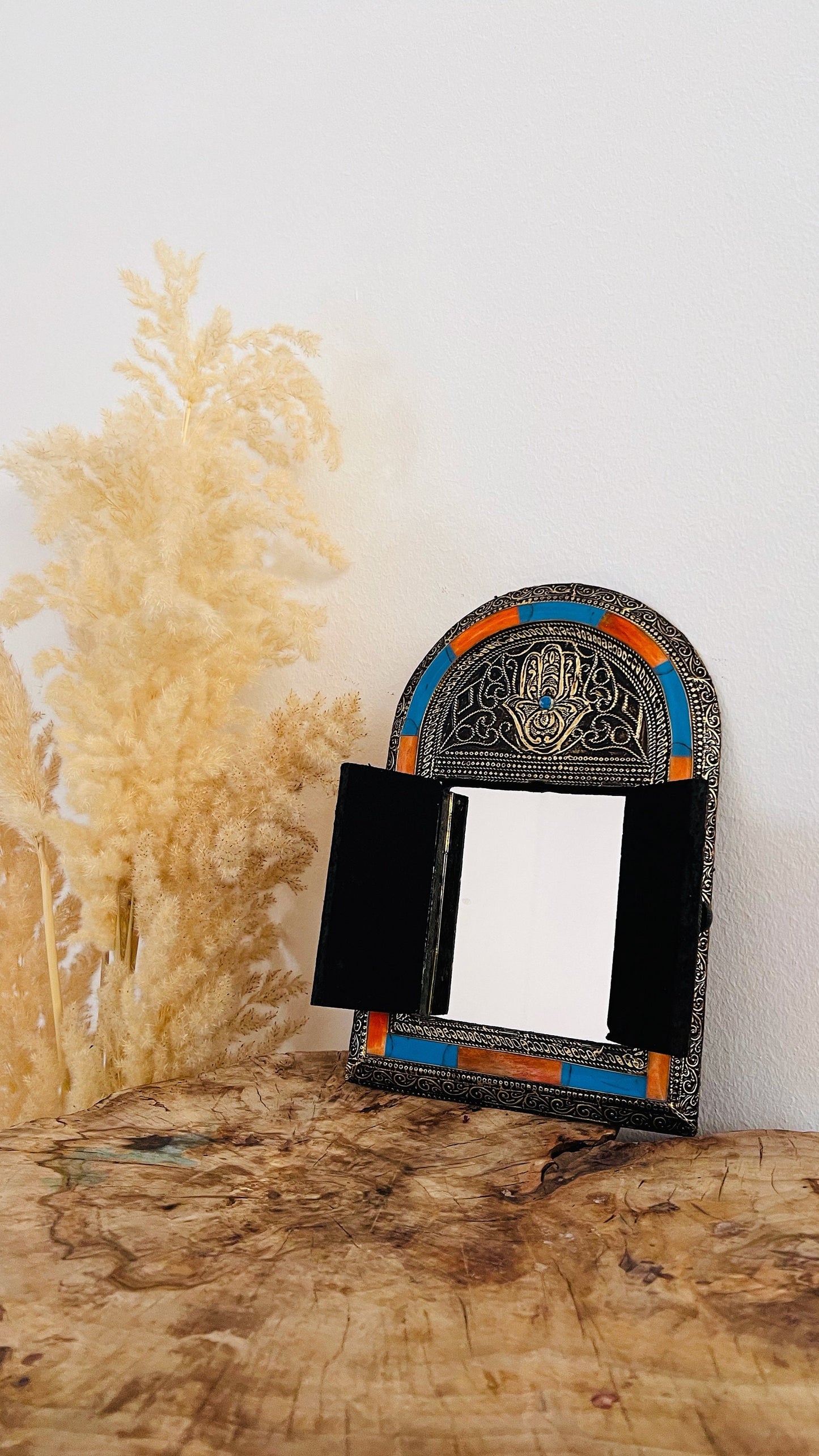 Moroccan Bone Inlay Mirror - Handmade Home Decor for Xmas Gifts