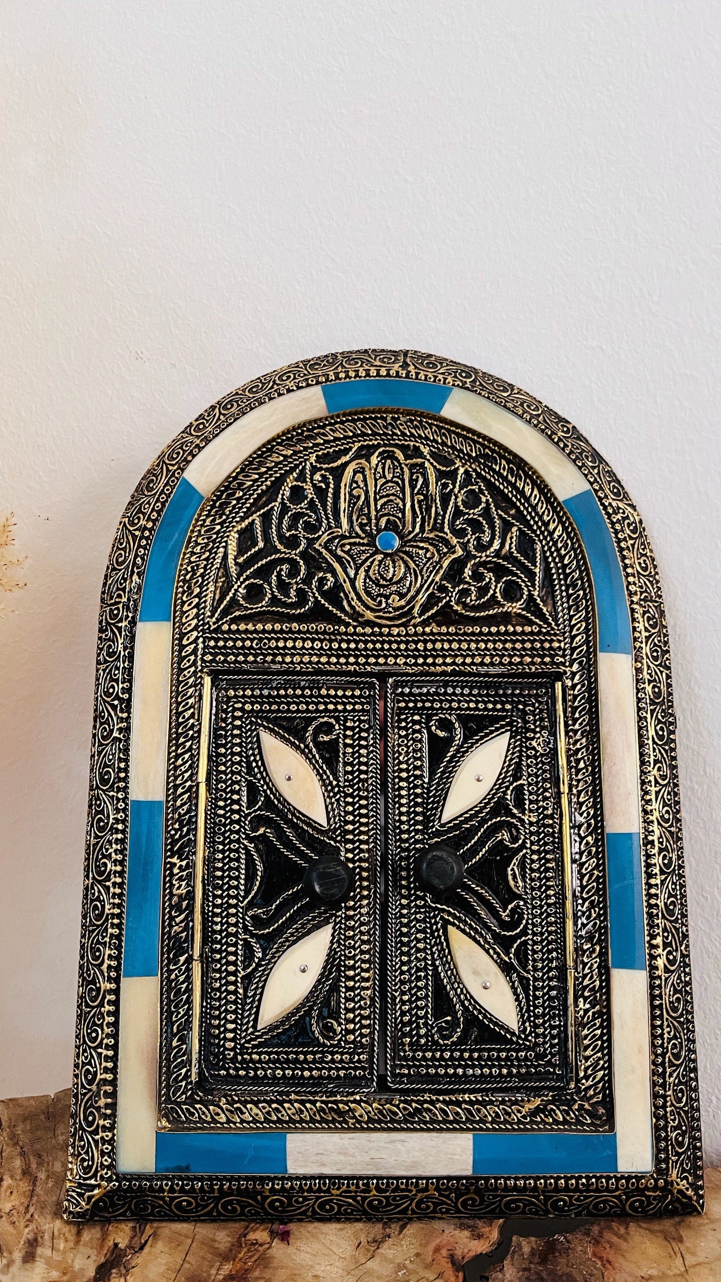 Moroccan Bone Inlay Mirror - Handmade Home Decor for Xmas Gifts