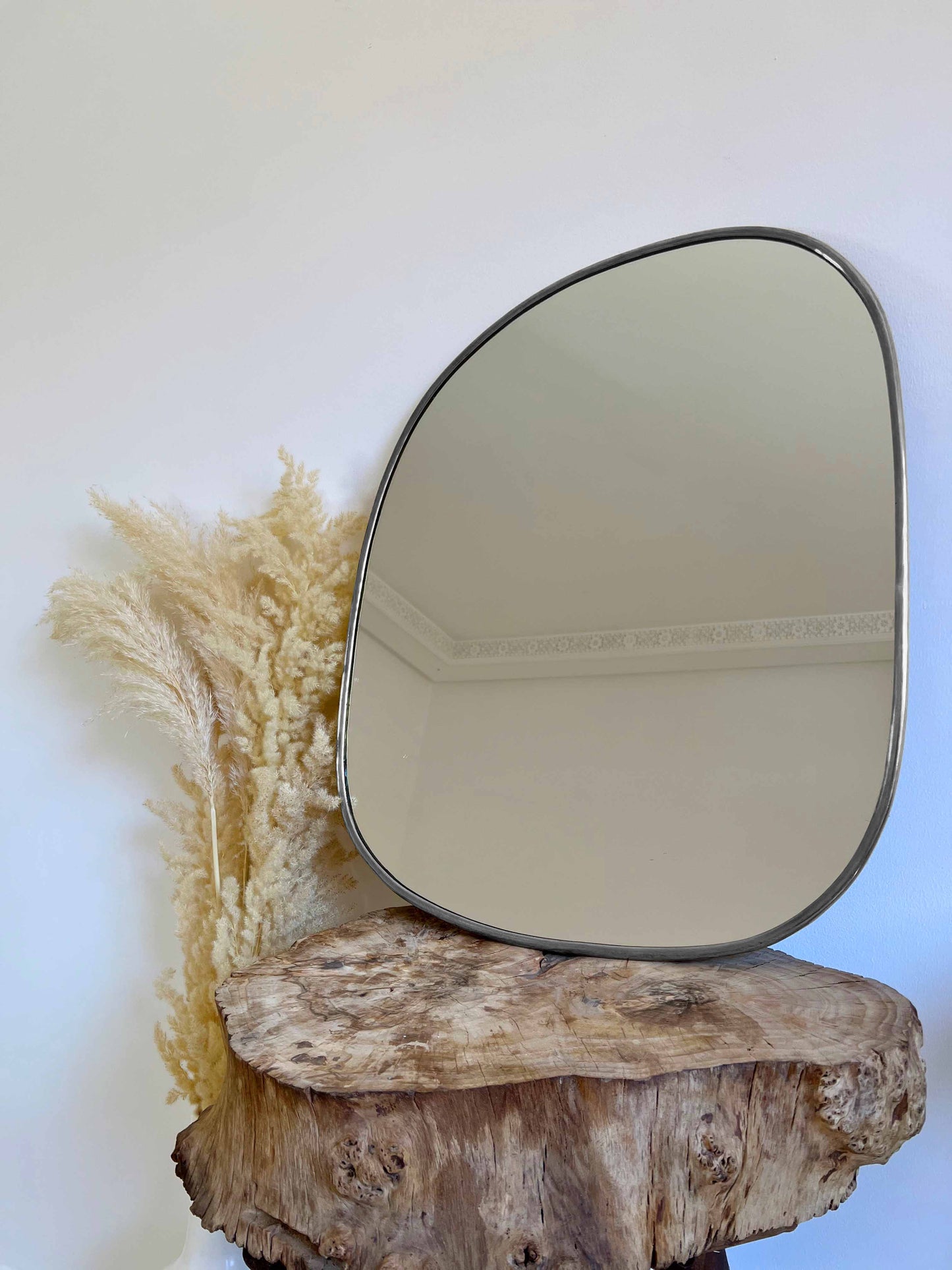 Asymmetrical Brass Mirror, Irregular Brass Mirror