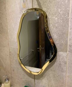 Asymmetrical Mirror, Irregular Mirror, Gold Mirror, Brass Mirror