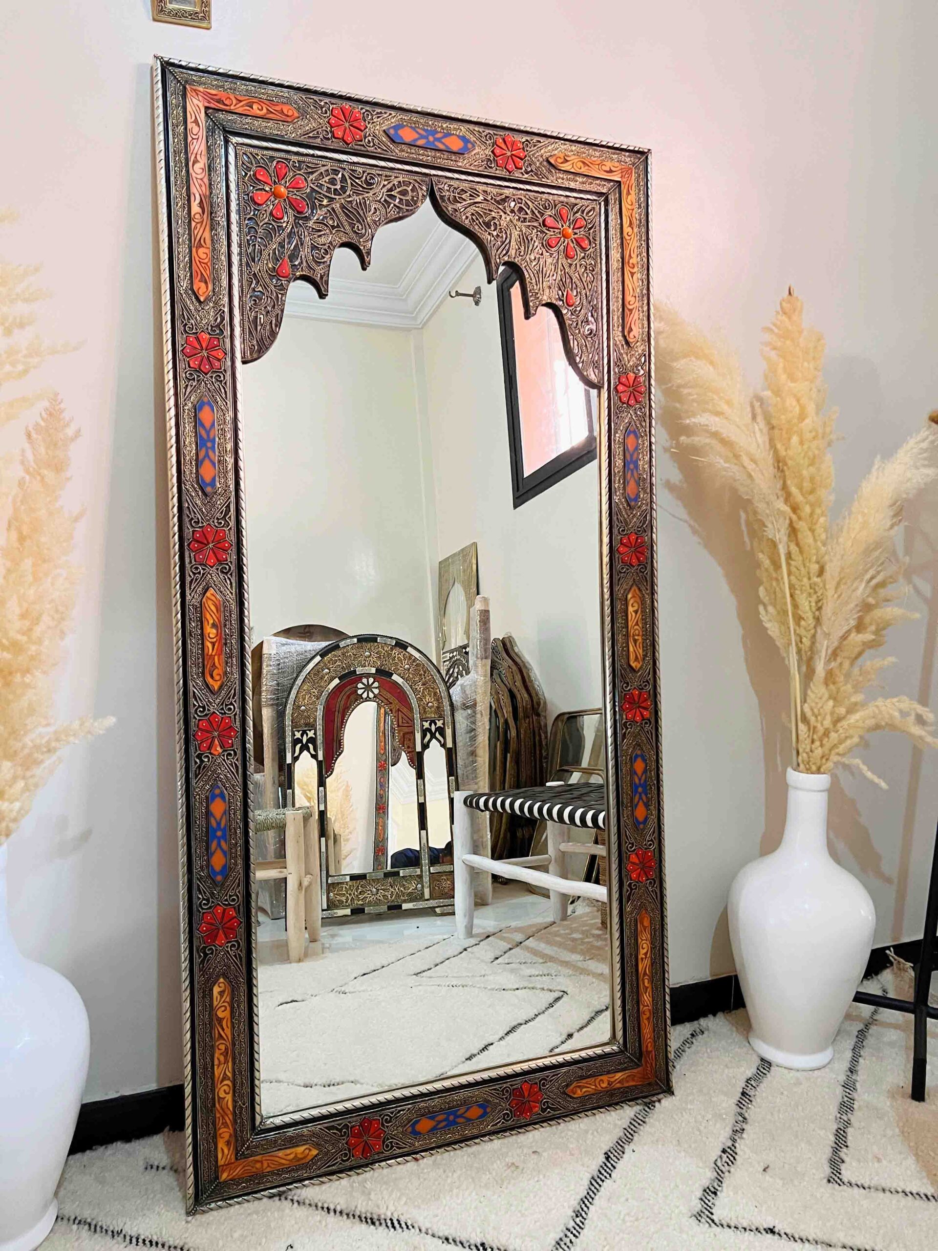 Moroccan Vintage Large Floor Mirror 