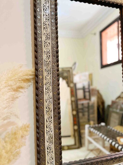 Moroccan Vintage Mirror, Handmade Mirror, Hand Engraved Mirror, Wall Mirror, Lux Mirror, Living room Mirror, Wall decor, Hall Mirror, 39",