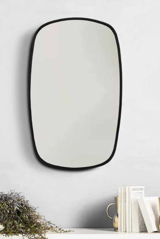 black frame Brass Mirror - Oblong Wall Mirror