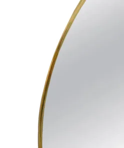 Asymmetrical-Mirror, unlacquered brass wall mirror