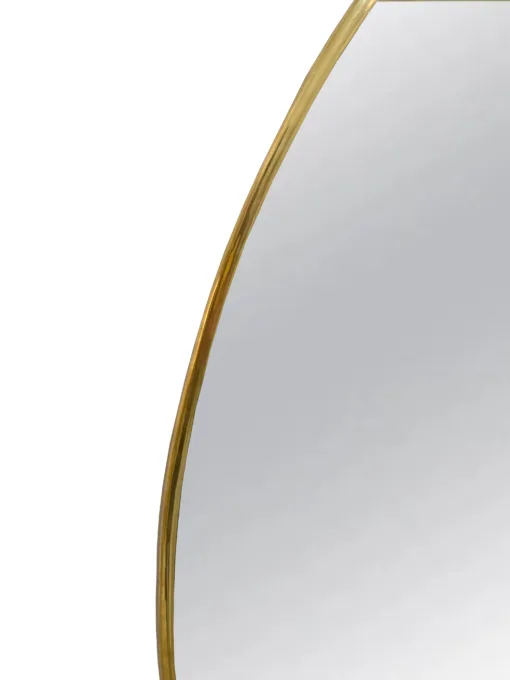 Asymmetrical-Mirror, unlacquered brass wall mirror