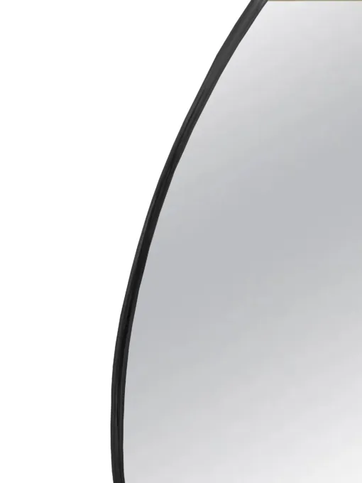 Black Asymmetrical-Mirror, unlacquered brass wall mirror