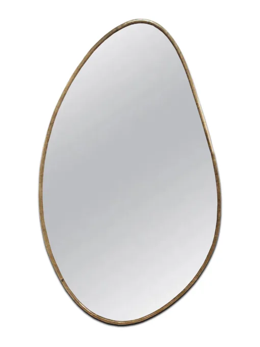 antique brass Asymmetrical-Mirror, unlacquered brass wall mirror