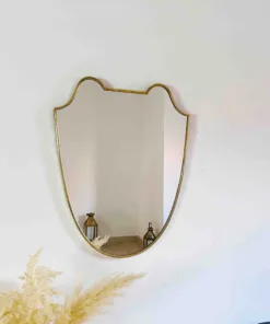 Antique Brass Italian Shield Wall Mirror Mirror, Wall Mirror.