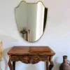 Antique Brass Italian Shield Wall Mirror Mirror, Wall Mirror.