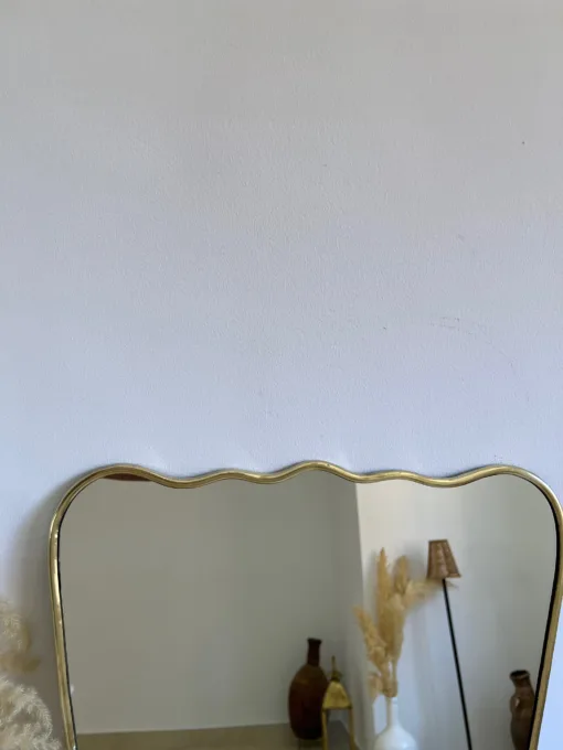 Italian Wavy Brass Mirror