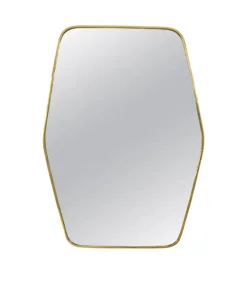 Hexagonal Mirror, Brass Frame Mirror.
